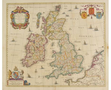 British Isles. Visscher (Nicolas), Magnae Britanniae tabula Angliam, Scotiam et Hiberniam, circa 1670, engraved map with cont