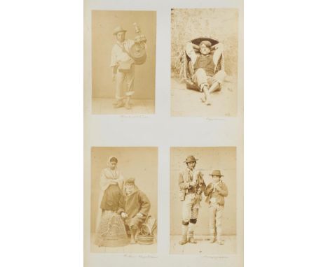 Italy. Souvenir de Naples et ses Environs [so titled on upper cover], circa 1870s,  an album of 72 albumen prints including 5