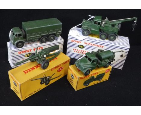 A DINKY SUPER TOYS: RECOVERY TRACTOR, (model 661), a Dinky Toys: 10-Ton Army Truck, (model 622), a Dinky Toys: 5.5 Medium Gun