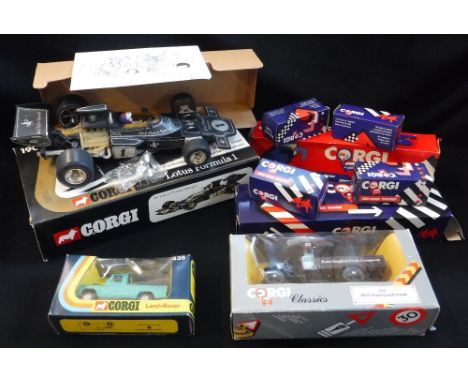 A CORGI:  JPS LOTUS FORMULA 1 18..1 SCALE MODEL (model 190) and a collection of boxed Corgi toys