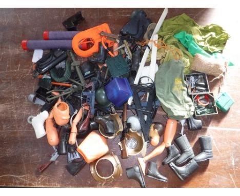 ACTION MAN: A COLLECTION OF BOOTS, WEAPONS AND ACCESSORIES with random limbs