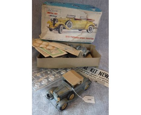 HUBLEY TOYS: AN AMERICAN LANCASTER PA ROADSTER and a Hubley 1930 Packard Sport Phaeton (in kit form) boxed