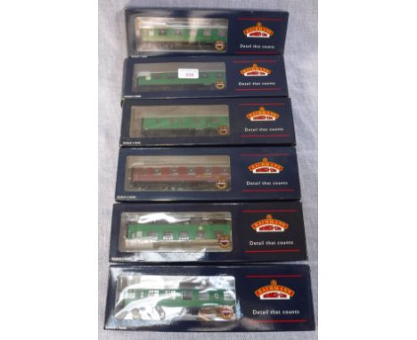BACHMANN MODEL RAILWAYS: SIX BOXED CARRIAGES including 'BR Mk I Composite CK S R Green'