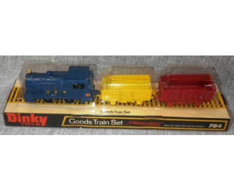 DINKY TOYS: A GOODS TRAIN SET with "Speedwheels" (model 784) in original packaging 