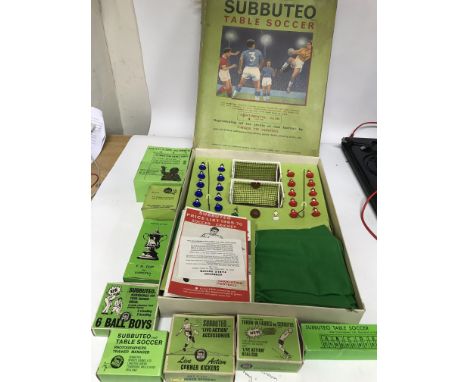 Subbuteo , Continental club edition, Table Soccer with a scoreboard, Tv tower, half time scores board, throw in figures, corn