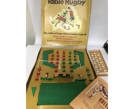 Subbuteo, International edition table Rugby, boxed, also included is a boxed spare team