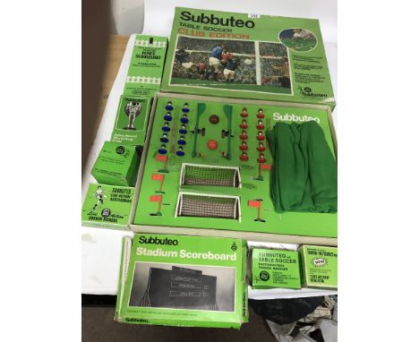 Subbuteo, Club edition, table soccer, also includes, Throw in figures, pitch side figures, Stadium scoreboard, Corner kickers
