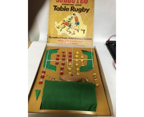 Subbuteo, International edition, Table Rugby, boxed and complete with 2 extra teams