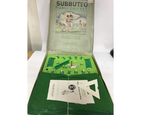 Subbuteo, boxed, Club edition Table Cricket, also includes a box of spares including players and accessories