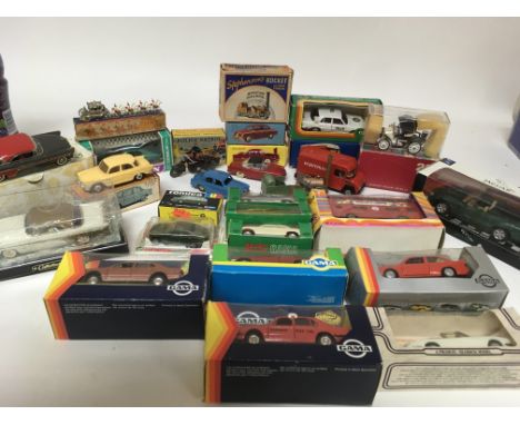 A collection of boxed Diecast vehicles including various makers Gama, Tomica, Marklin, Benbros, Mercury etc