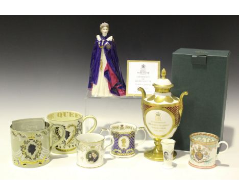 A Royal Worcester limited edition figure commemorating Queen Elizabeth II's Golden Jubilee, No. 416 of 1000, with certificate