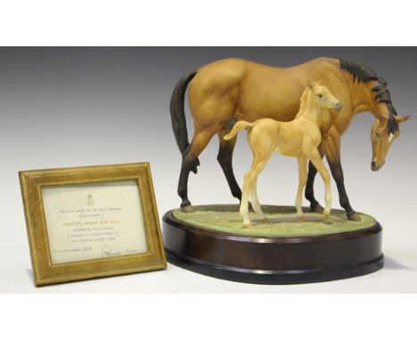 A Royal Worcester limited edition equestrian group Prince's Grace and Foal, modelled by Doris Lindner, No. 669 of 750, with p