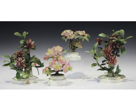 A pair of Royal Worcester flower studies from the American Bird Series, modelled by Dorothy Doughty, circa 1961, comprising t