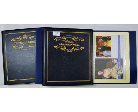 3 FOLDERS OF VARIOUS ROYALTY FIRST DAY COVERS &amp; COINS INCLUDING THE QUEEN MOTHER, THE ROYAL FAMILY &amp; PRINCESS DIANA, 