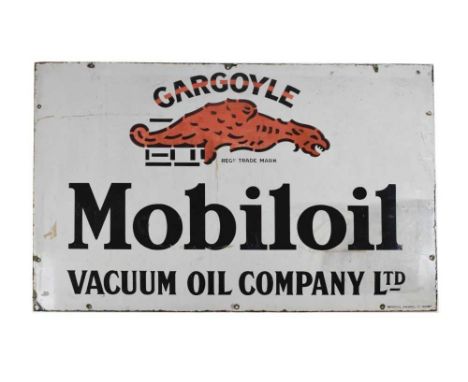 Advertising - 'Gargoil Mobiloil', enamel sign 77cm x 114cmCondition report: Chips and losses around edges, particularly lower