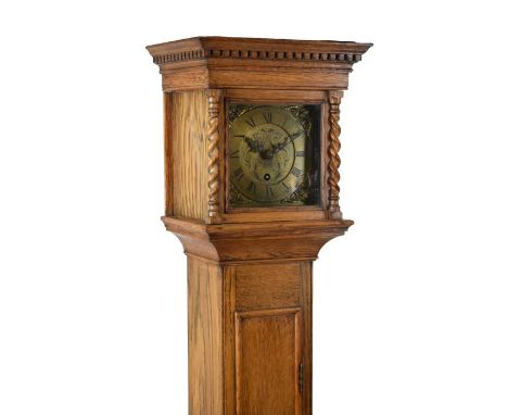 Mid 20th Century oak-cased single weight-driven 'grandmother' longcase clock, anonymous, in the early 18th Century taste, wit