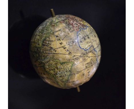 Mid 19th Century German miniature pocket globe, after Johann George Klinger (1764-1806), "The Earth published by J. G. Klinge