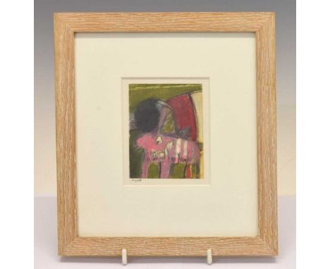 Roger Cecil (1942-2015) - Miniature oil pastel - 'Landscape', signed in pencil lower left, 10.5cm x 9cm, framed and glazed Co