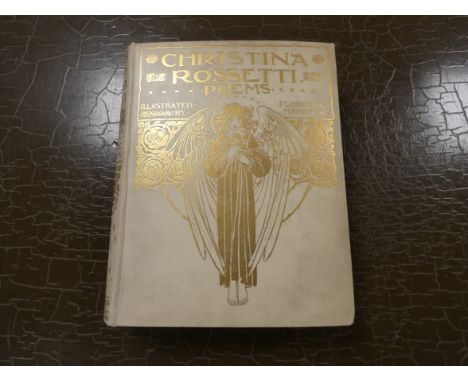 ROSSETTI CHRISTINA.  Poems. Tipped in col. plates & other illus. & decs. by Florence Harrison. Quarto. Orig. pict. cream clot