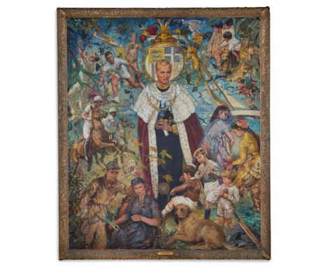 λ  GRACE WHEATLEY (BRITISH 1888-1970)THE CORONATION PORTRAIT OF QUEEN ELIZABETH;THE CORONATION PORTRAIT OF PRINCE PHILLIPOil 
