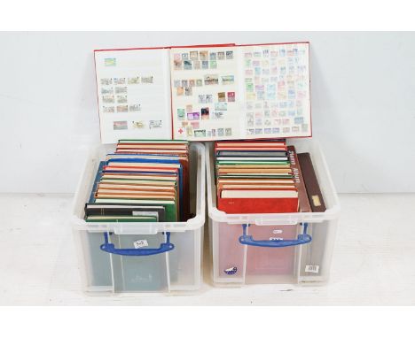 A large collection of British, Commonwealth and world stamps contained within over thirty stamp albums. 