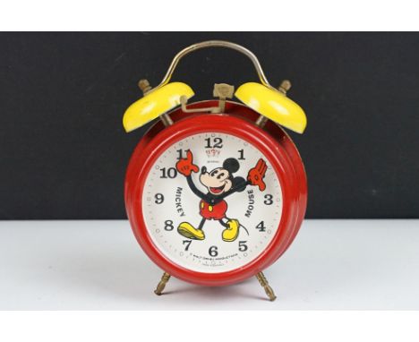 German ' Bradley ' Walt Disney Productions Mickey Mouse Alarm Clock, 18cm high 