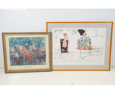 Raoul Dufy, mid 20th century art print titled ‘ Die Rieter in Walde ‘, 49 x 58cm together with Alan K. Mackenzie Robinson pup