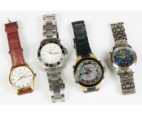 A collection of four gents wristwatches to include a Rotary example. 