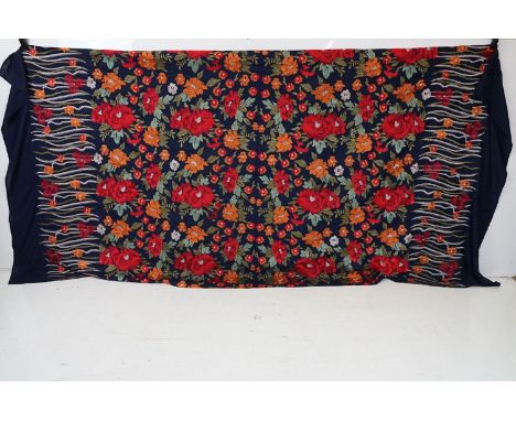 Karandi Fabric Embroidery Shawl, 223cm x 106cm 