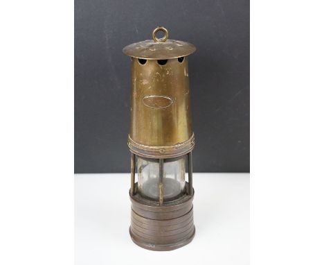 Brown Brothers Ltd 'The Duco' brass miners lamp, approx 25cm tall 