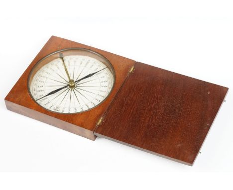 An antique wooden cased travelling compass, the box marked Stanley, London. 