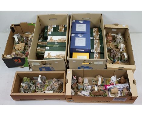 Large quantity of Lilliput lane buildings to include small, medium and large houses, shops miniatures, extra large editions i