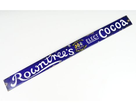 Advertising - ' Rowntree's Elect Cocoa, makers to H.M the King ' enamel sign, with white lettering on a cobalt blue ground. M