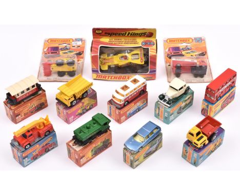 12 Matchbox Superfast etc. No12 Citroen CX. No13 Snorkel Fire Engine. No17 The Londoner, Berger Paints. No26 Site Dumper. No4