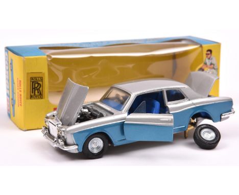 Corgi Toys 'Golden Jacks' series Rolls Royce Silver shadow (273). Harder to find example in metallic silver over metallic blu