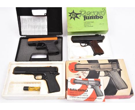A .177” Record “Jumbo” air pistol,  number 13226, GWO &amp; as New Condition, in its carton with instruction sheet; a .177” M