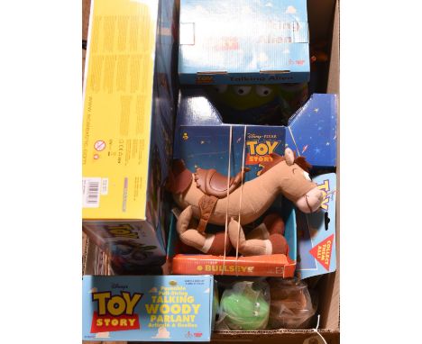 Quantity of Toy Story Toys and ephemera by various makers. Micro Scalextric Toy Story Slot Racing Set. 4x battery powered - a