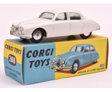 Corgi 2.4 Litre Saloon (208). An example in white with no interior and no suspension. With flat spun wheels and black tyres. 