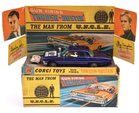 Corgi Toys The Man From U.N.C.L.E. Gun Firing Thrush Buster (497). Example in metallic blue with plastic wing lights. Action 