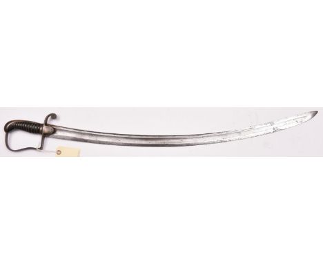 A 1796 light cavalry style sword for yeomanry,  carved, shallow fullered blade 31½”, with narrow back fuller, marked Osborn &