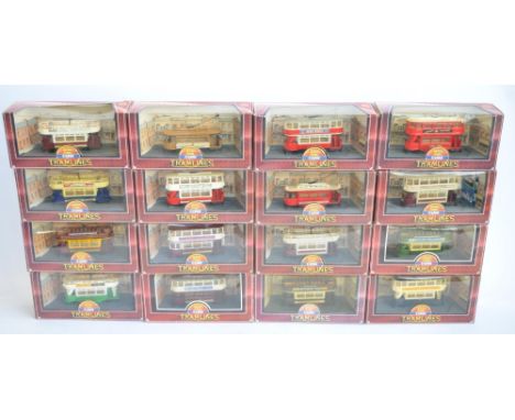 Sixteen Corgi Tramlines 1/76 scale diecast tram models, all boxed. Models in at least excellent, mostly near mint and mint co