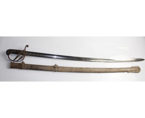 1821 Pattern Cavalry sword in original metal scabbard. Blade length 90cm