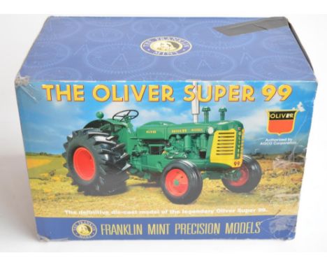 Franklin Mint 1/12 scale highly detailed Oliver Super 99 Tractor model. Overall condition would be near mint but engine hood 