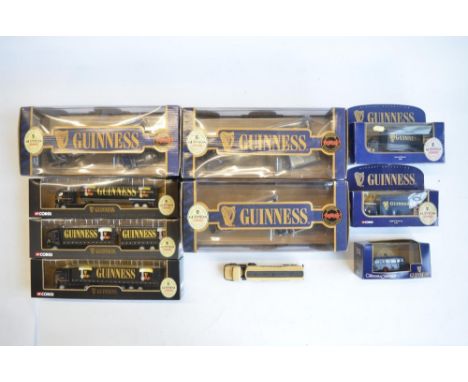 Collection of diecast Corgi Guinness themed model vehicles and vehicle sets to include 2 vehicle limited edition sets 59563, 
