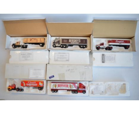 Five boxed diecast truck models from Matchbox Collectibles to include Matchbox Collectibles KS187SA-M Beefeater Gin Spirit Of