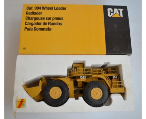 Boxed NZG 1/50 scale diecast Caterpillar 994 Wheel Loader (Art No 366) in very good previously displayed condition, some mino