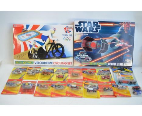 Collection of Micro Scalextric racing slot cars and boxed sets, all factory sealed and unused (packaging condition varies but