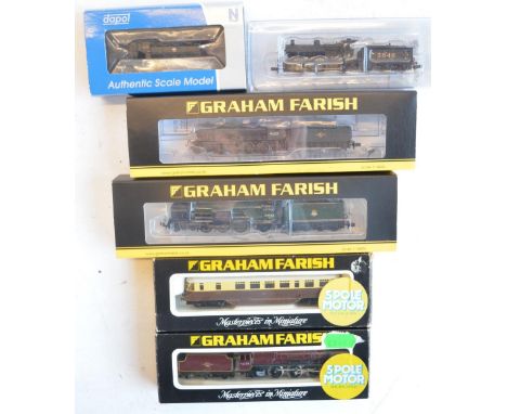 Six N gauge electric steam locomotive models to include Dapol 2S-007-007 Pannier 4607 BR Black Early Crest (excellent little 