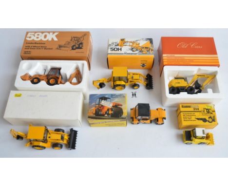 Seven 1/35 scale diecast plant models to include an Old Cars Komatsu PW95 Wheeled Excavator (model excellent, box good), NZG 