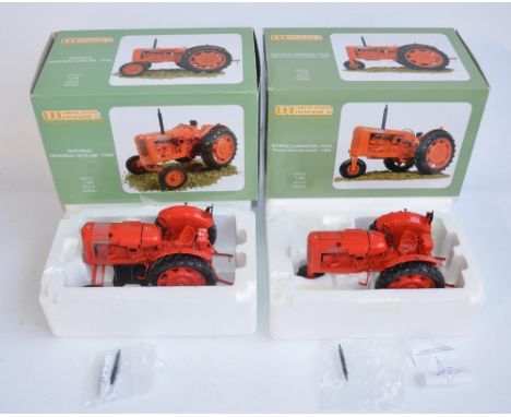 Two boxed 1/16 scale highly detailed diecast Nuffield tractor models from Universal Hobbies to include a 1958 Universal Four 